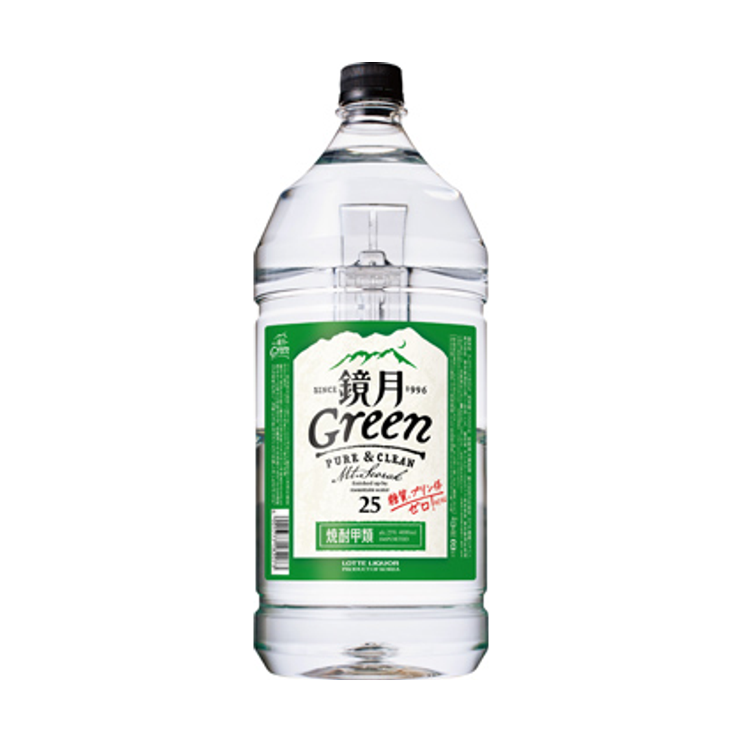 鏡月Green 25度 4L ペット | 韓国焼酎 サントリー 韓国 – 酒庫住田屋