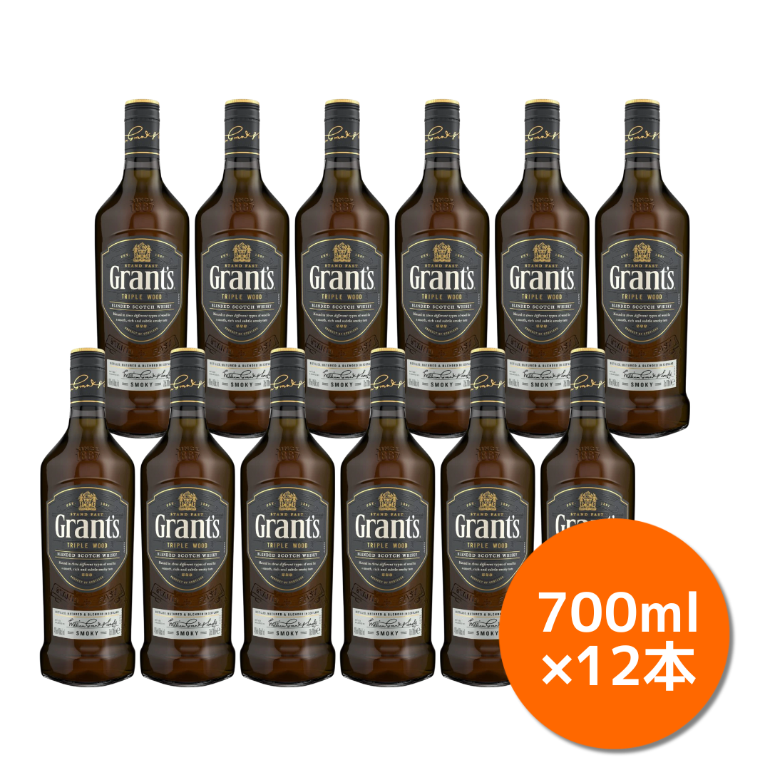 グランツ トリプルウッド スモーキー 700ml 40%【12本セット】終売ウイスキーをまとめ買い!スモーキーハイボールに最適な逸品