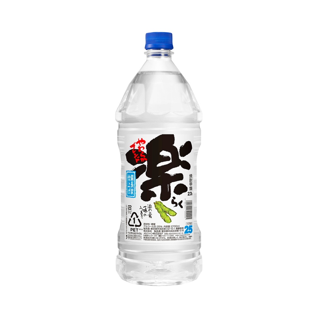 【大容量がお買得】 焼酎甲類 楽 ペット 25度 4000ml