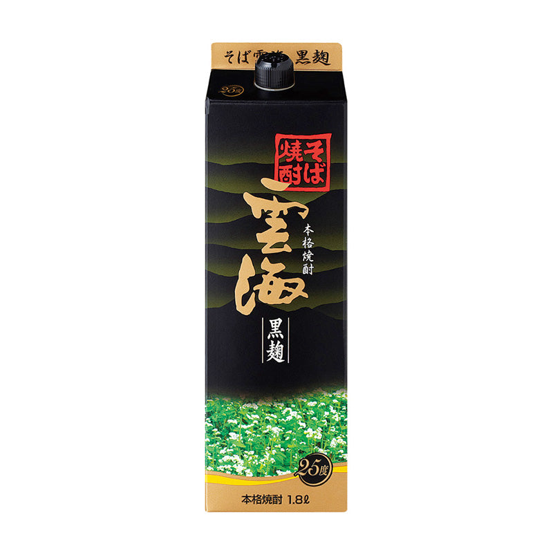 【そば焼酎】雲海黒麹 1.8Lパック 25度《1本入》