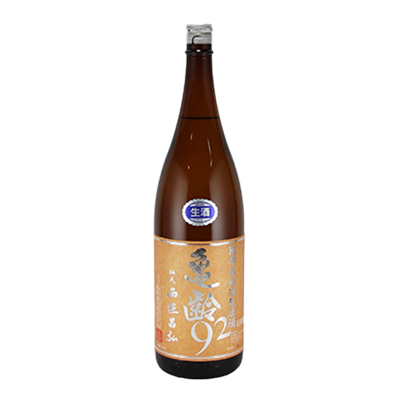 (クール便)【亀齢】純米92 無濾過生原酒《瓶1800ml》