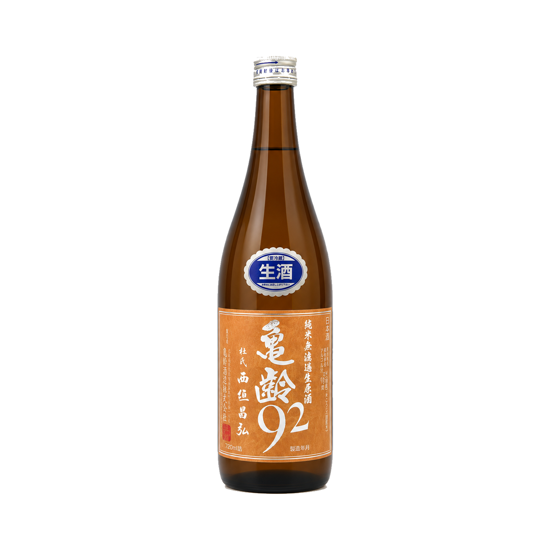 亀齢 92 純米無濾過生原酒 720ml 正面