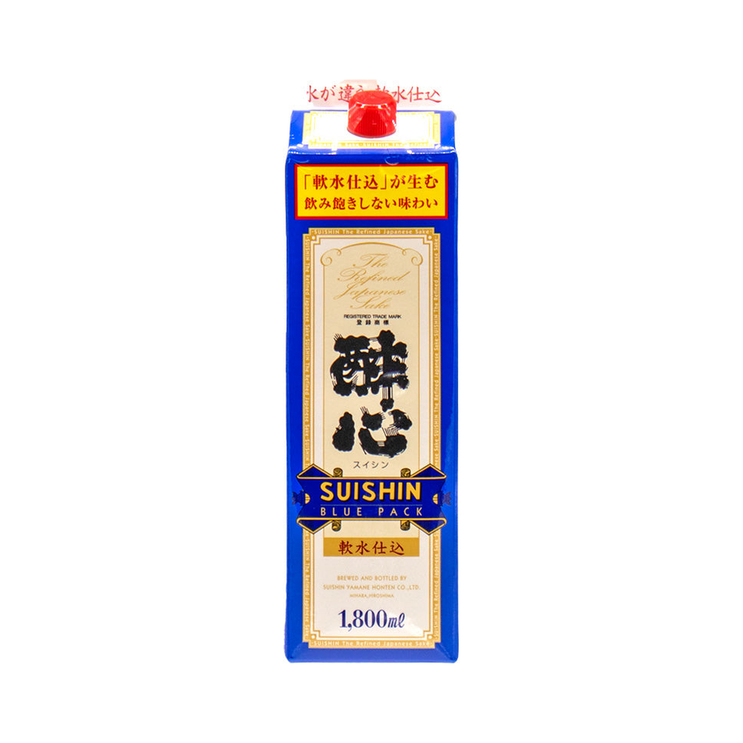【酔心】ブルーパック（普通酒）《紙パック1800ml》 醉心山根本店 正面