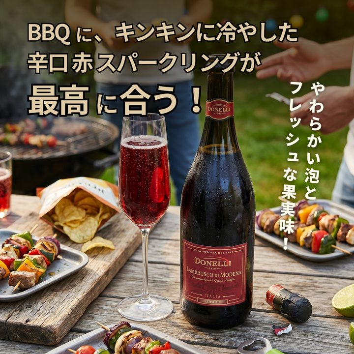 ドネリ ランブルスコ・ディ・モデナ セッコ NV 750ml | 赤・微発泡・辛口 BBQや肉料理に最適な赤スパークリング